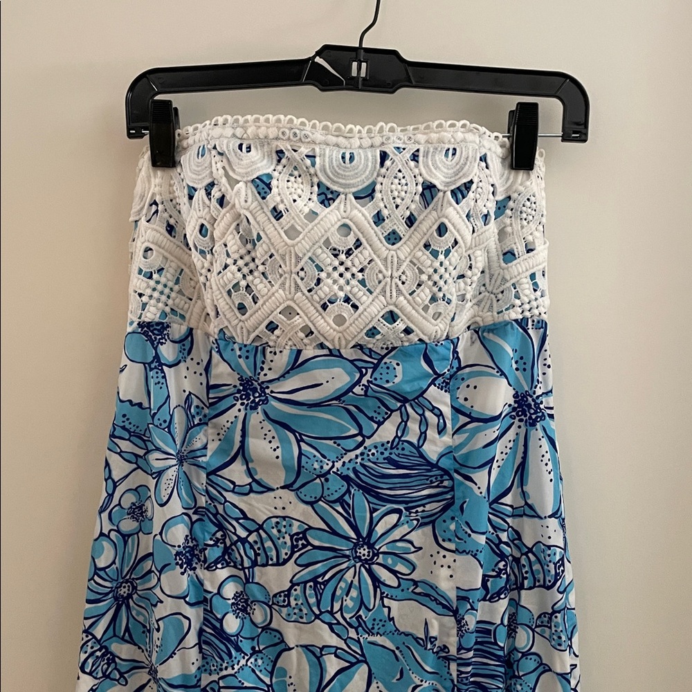 RARE Lilly Pulitzer Jubilee Blue Crab Coronado Maxi Dress 6 EUC - Picture 3 of 9